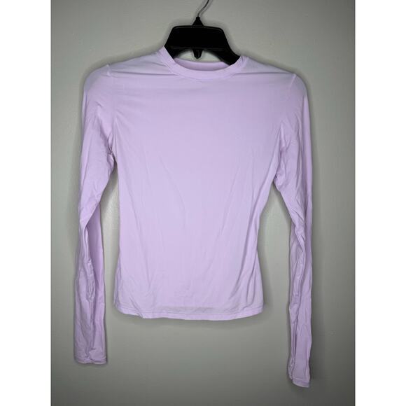Skims Long Sleeve Crew Neck Top Lavender Lilac Fits Everyone Size Small - Picture 2 of 4